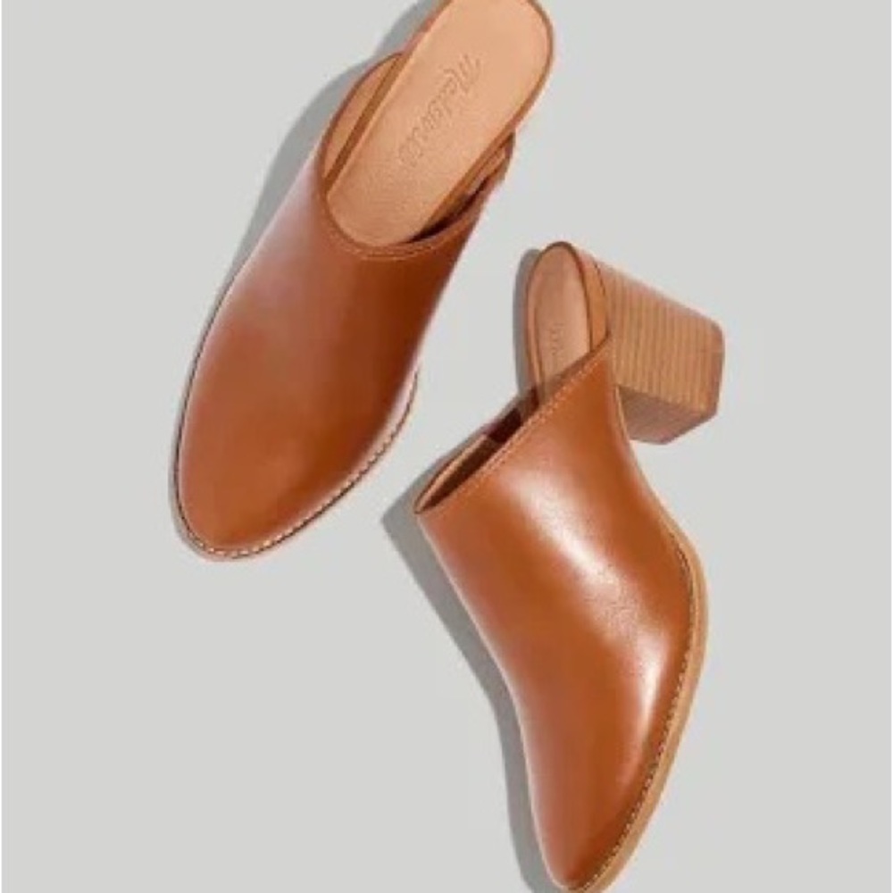 The Harper Mule, English Saddle Leather, size 5.5